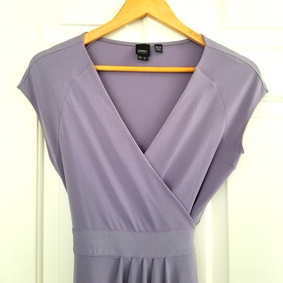 ESPRIT Lilac Sleeveless V-Neck Stretchy Wrap Dress Size M - Picture 4 of 11